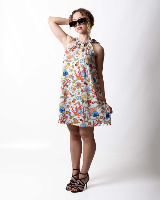 Abito Moschino Swim copricostume con stampa all-over donna