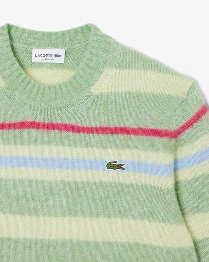 Maglia Lacoste girocollo a strisce multicolor
