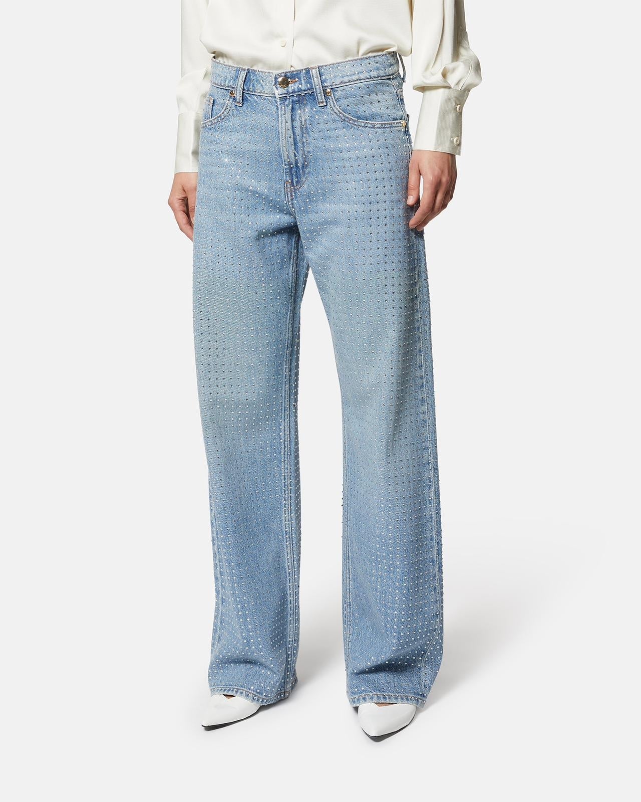 Jeans Silvian Heach con applicazione di brillantini allover