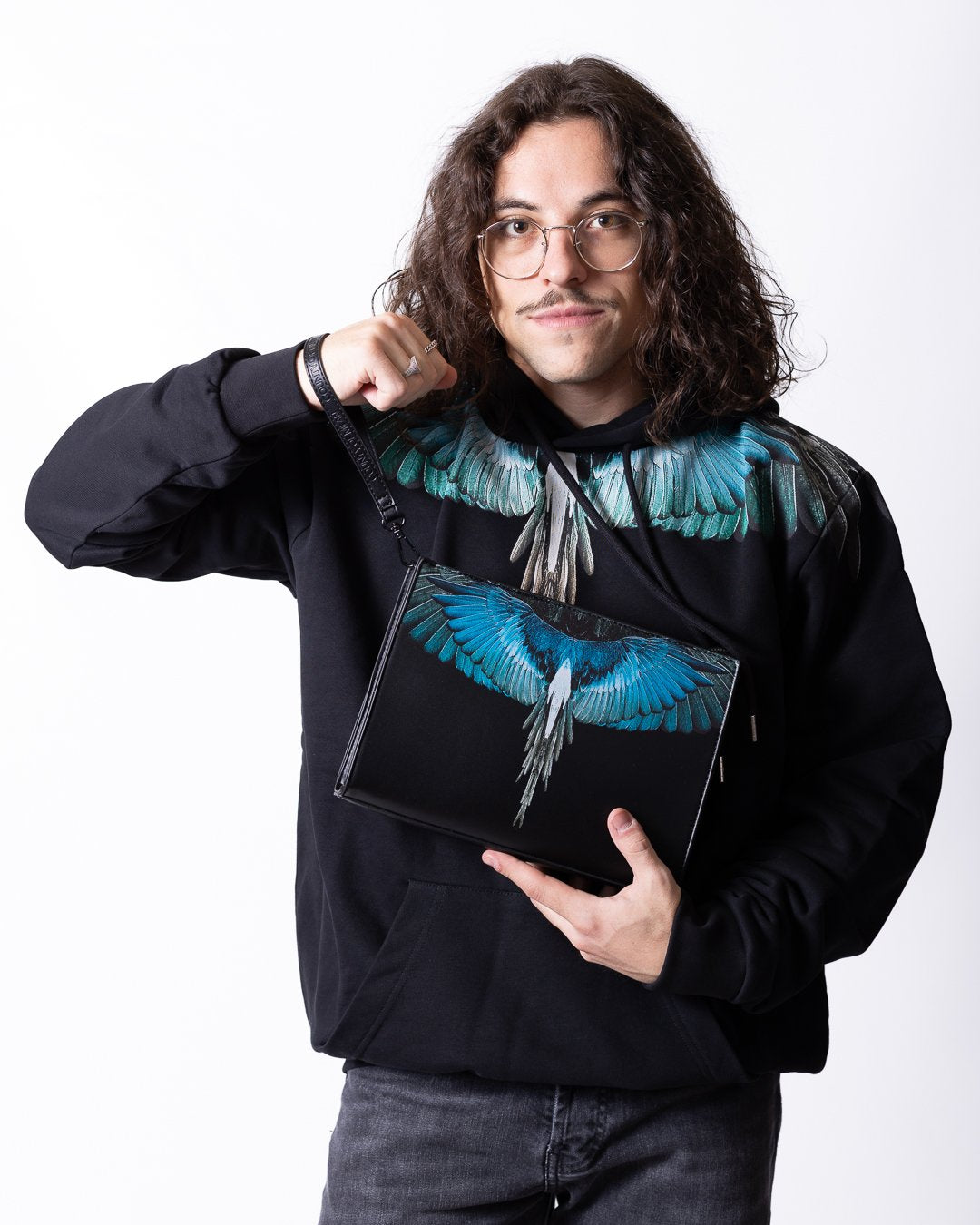 Pochette Marcelo Burlon in ecopelle "Icon Wings"