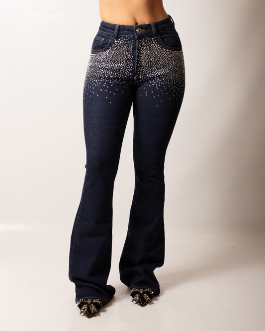 Jeans Richmond X a zampa con strass donna