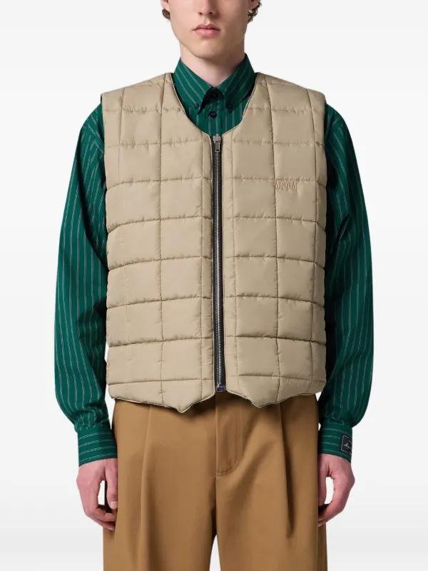 Gilet MSGM reversibile trapuntato e rigato con ricamo