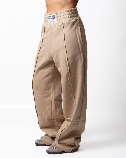 Pantalone Comme des Fuckdown in felpa con nervature ed etichetta donna