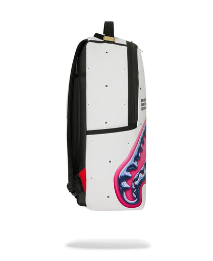 Zaino Sprayground bianco SHARK CENTRAL LIQUID CHROME BACKPACK