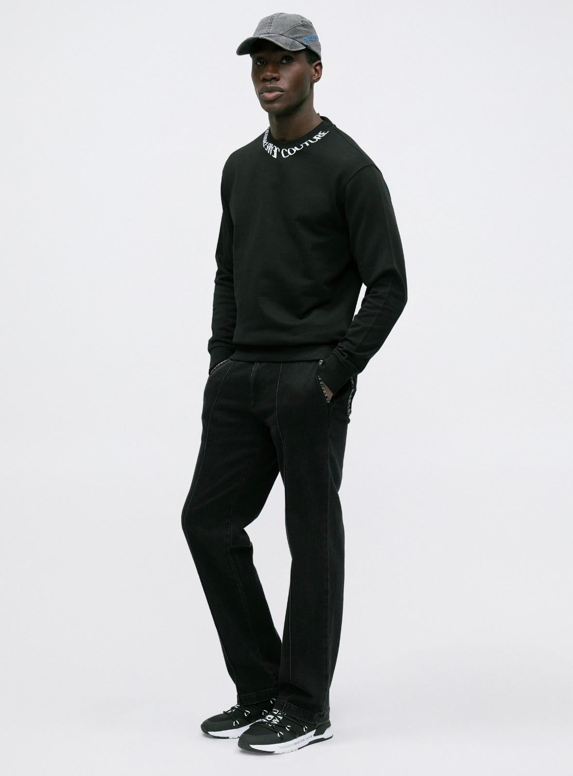 Felpa Versace Jeans Couture girocollo "Logo Liquify" uomo