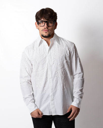Camicia John Richmond con ricami e paillettes uomo