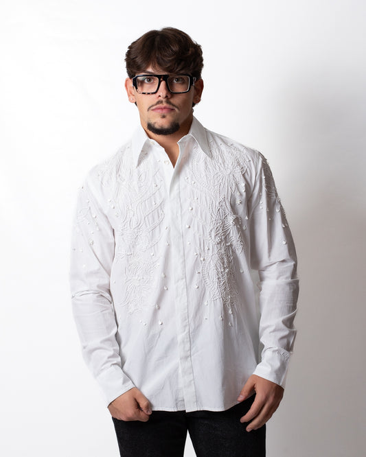 Camicia John Richmond con ricami e paillettes uomo