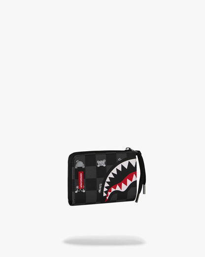 Portafoglio Sprayground nero GRAY PEEKING CHARACTER CHECK WALLET