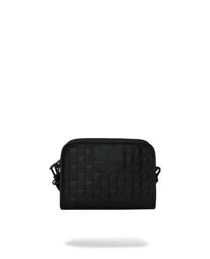 Pochette Sprayground nero RAISED CHECK HANDBAG con tracolla e polsino 