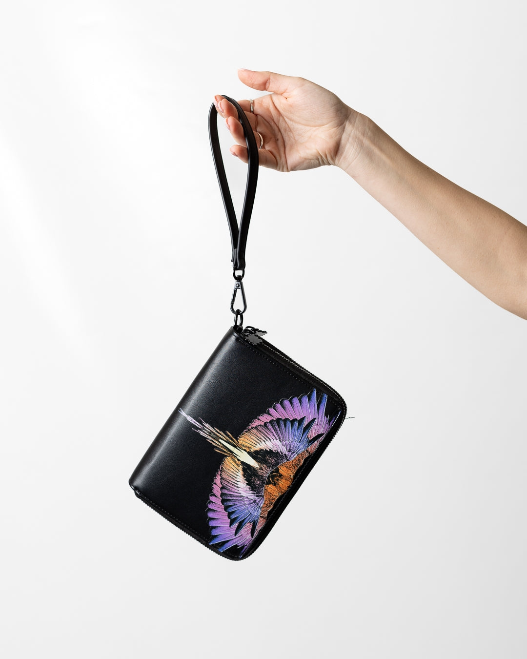 Pochette Marcelo Burlon in ecopelle "Icon Wings Orange" logato