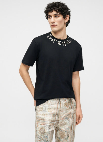 T-Shirt Just Cavalli girocollo con logo sul collo uomo