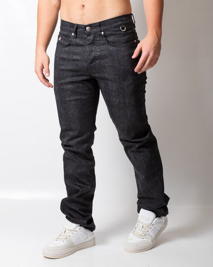 Jeans John Richmond regular con inserti in vera pelle uomo