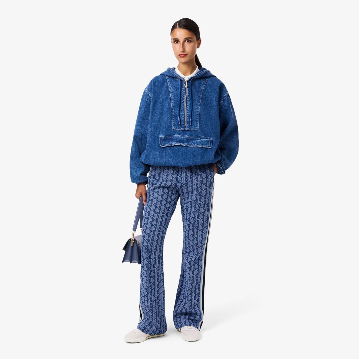 Pantalone Lacoste logato allover donna