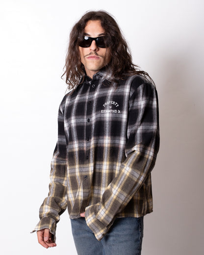 Camicia Richmond X in flanella con borchie