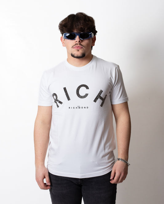 T-Shirt John Richmond con logo strass uomo
