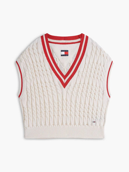 Gilet Tommy Jeans in maglia intrecciata donna
