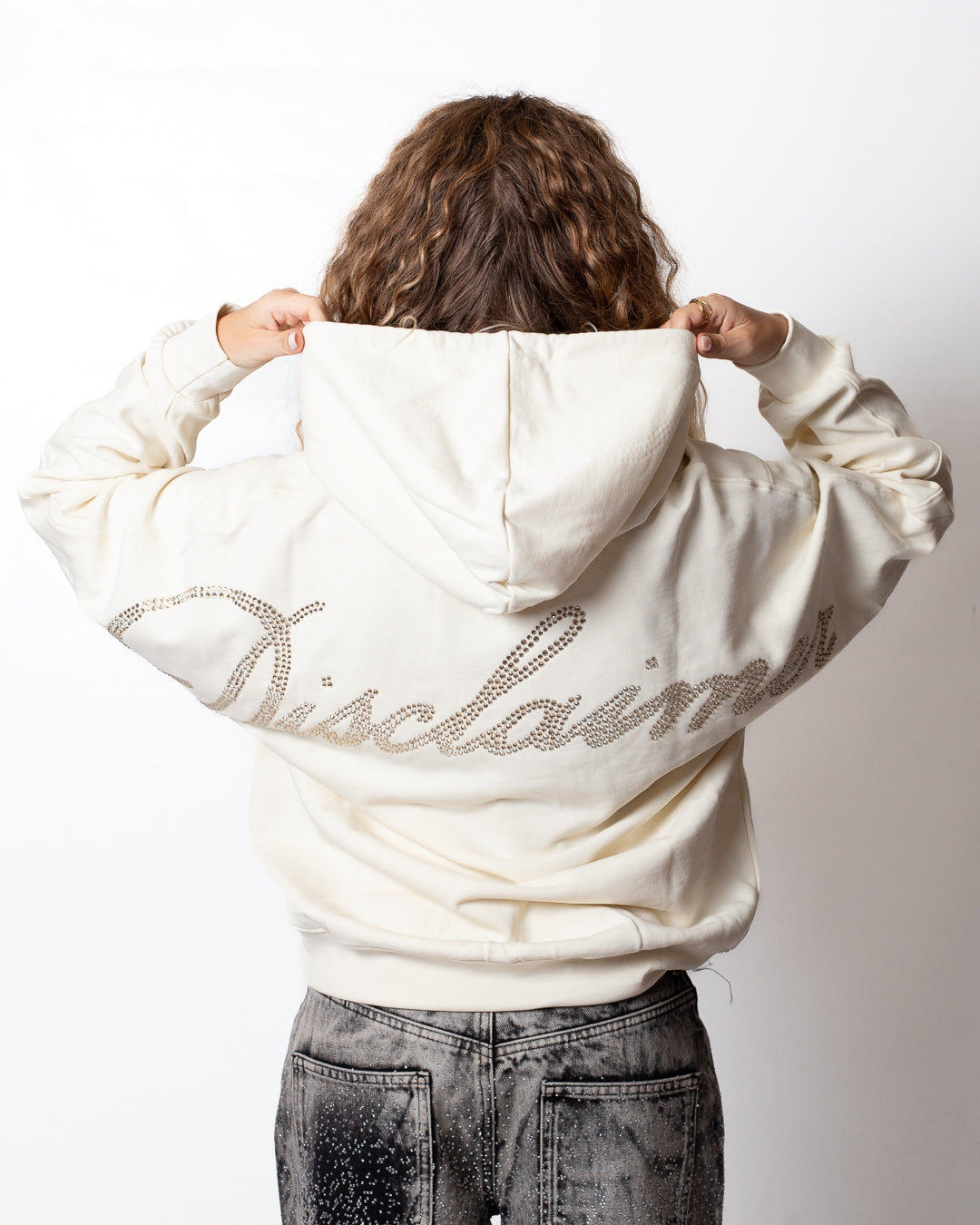 Felpa Disclaimer con cappuccio e logo signature donna