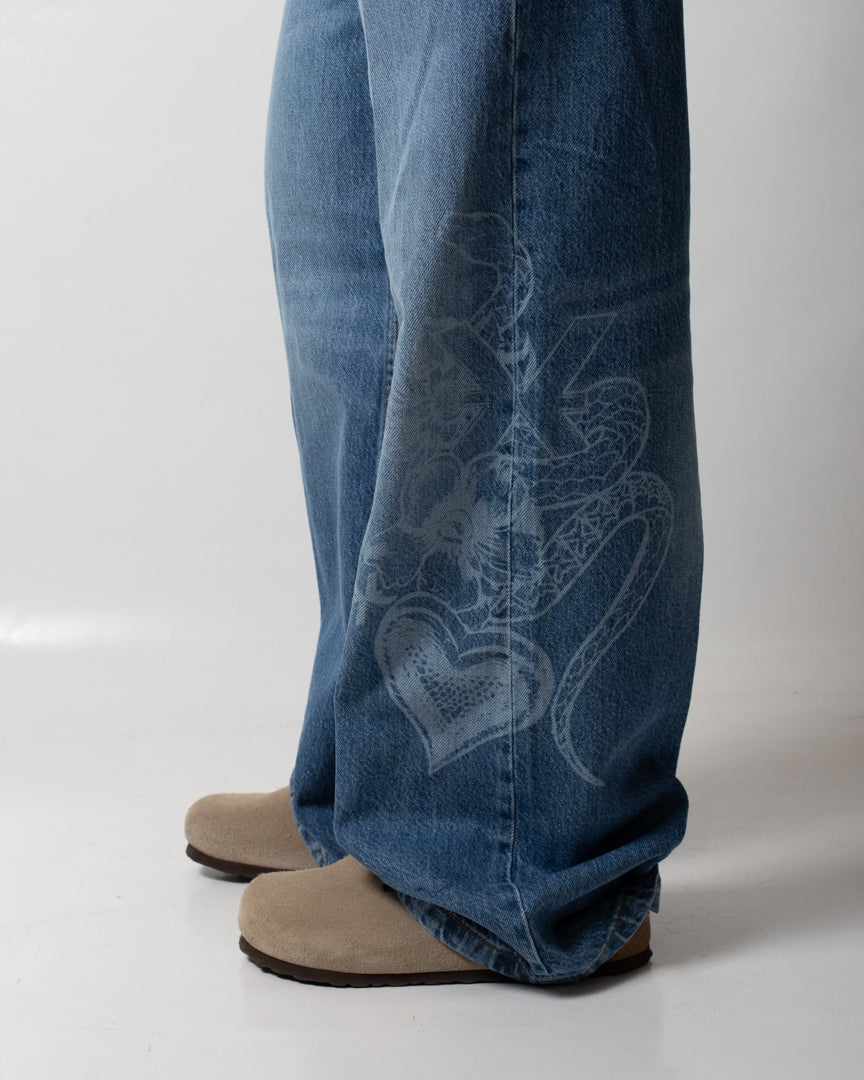 Jeans Richmond X wide leg con stampe donna