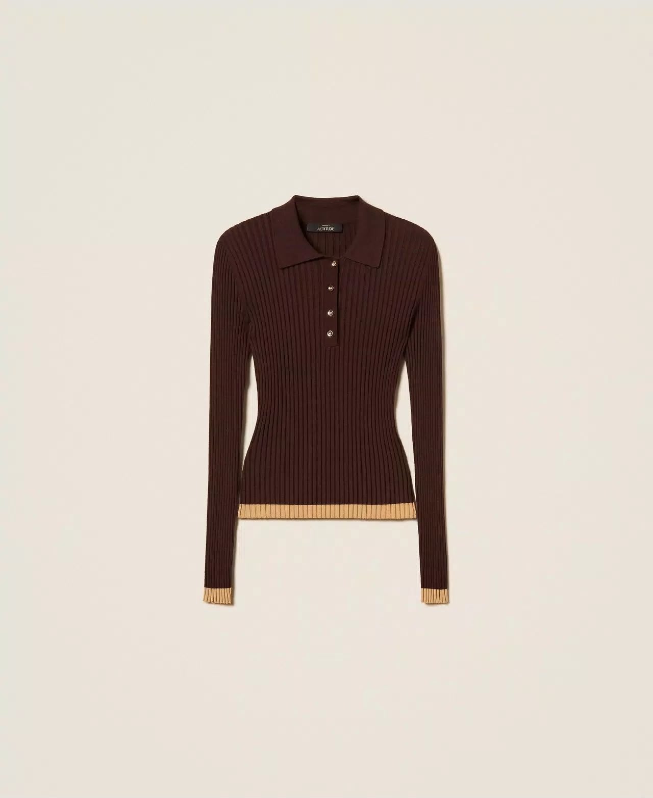 Maglia Twinset Actitude polo a costine donna