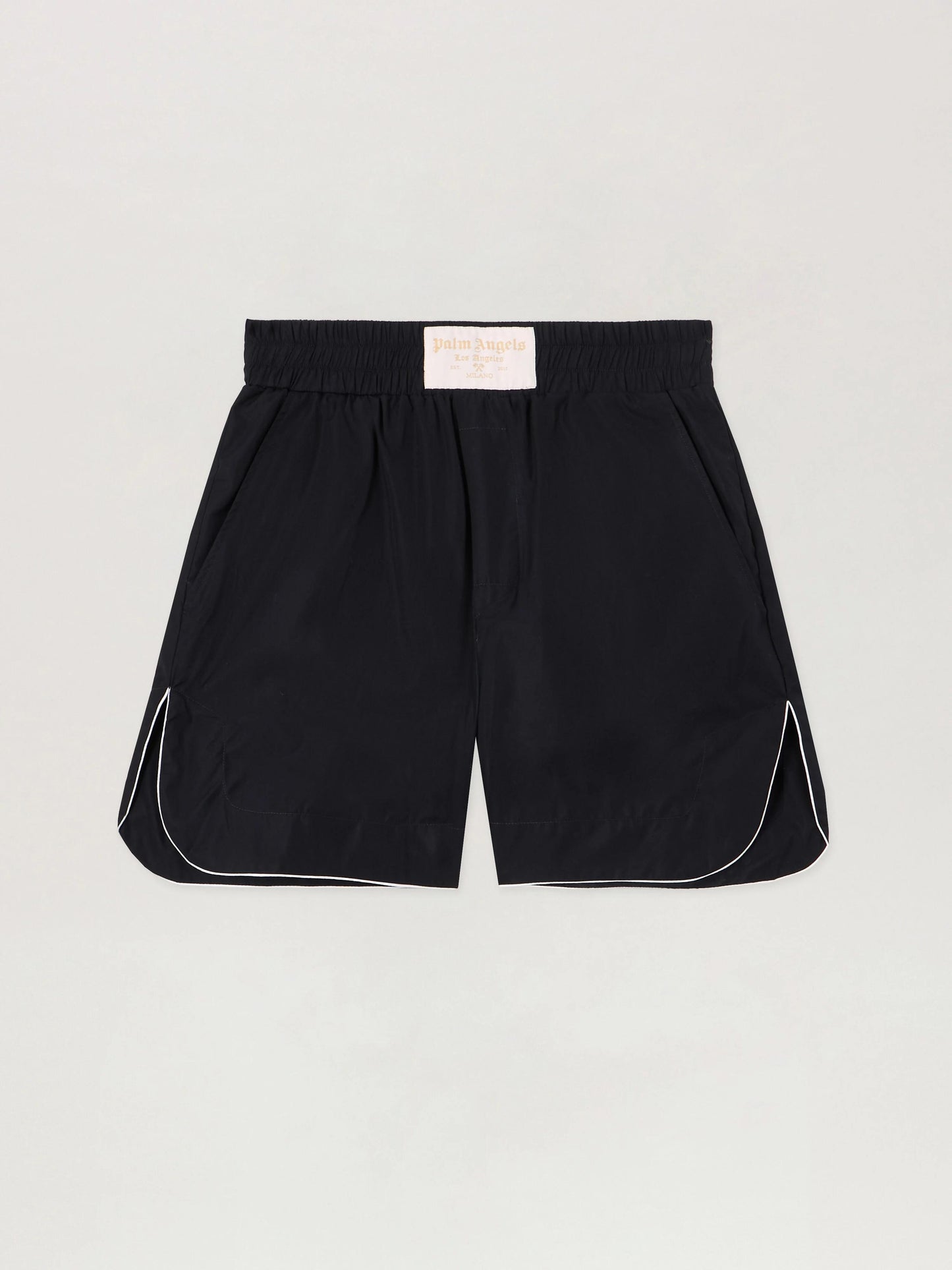 Short Palm Angels in tessuto "Curved Logo" donna