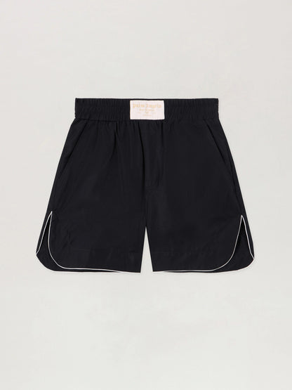 Short Palm Angels in tessuto "Curved Logo" donna