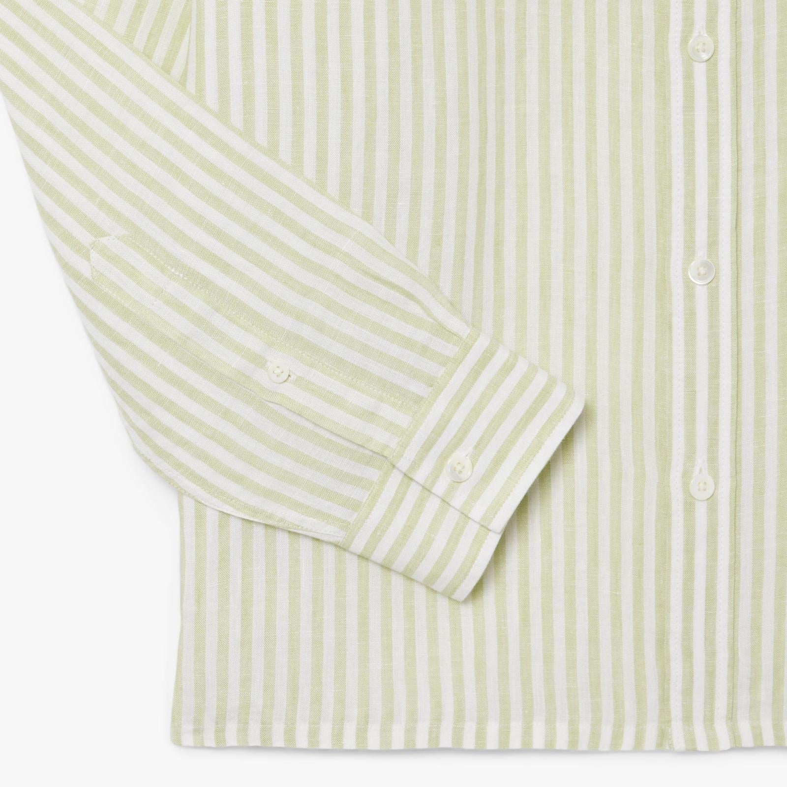 Camicia Lacoste regular in lino a strisce uomo