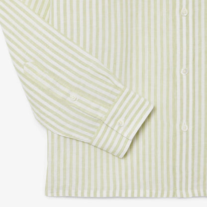 Camicia Lacoste regular in lino a strisce uomo