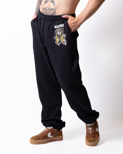 Pantalone Moschino in felpa "Teddy Bear Print" uomo