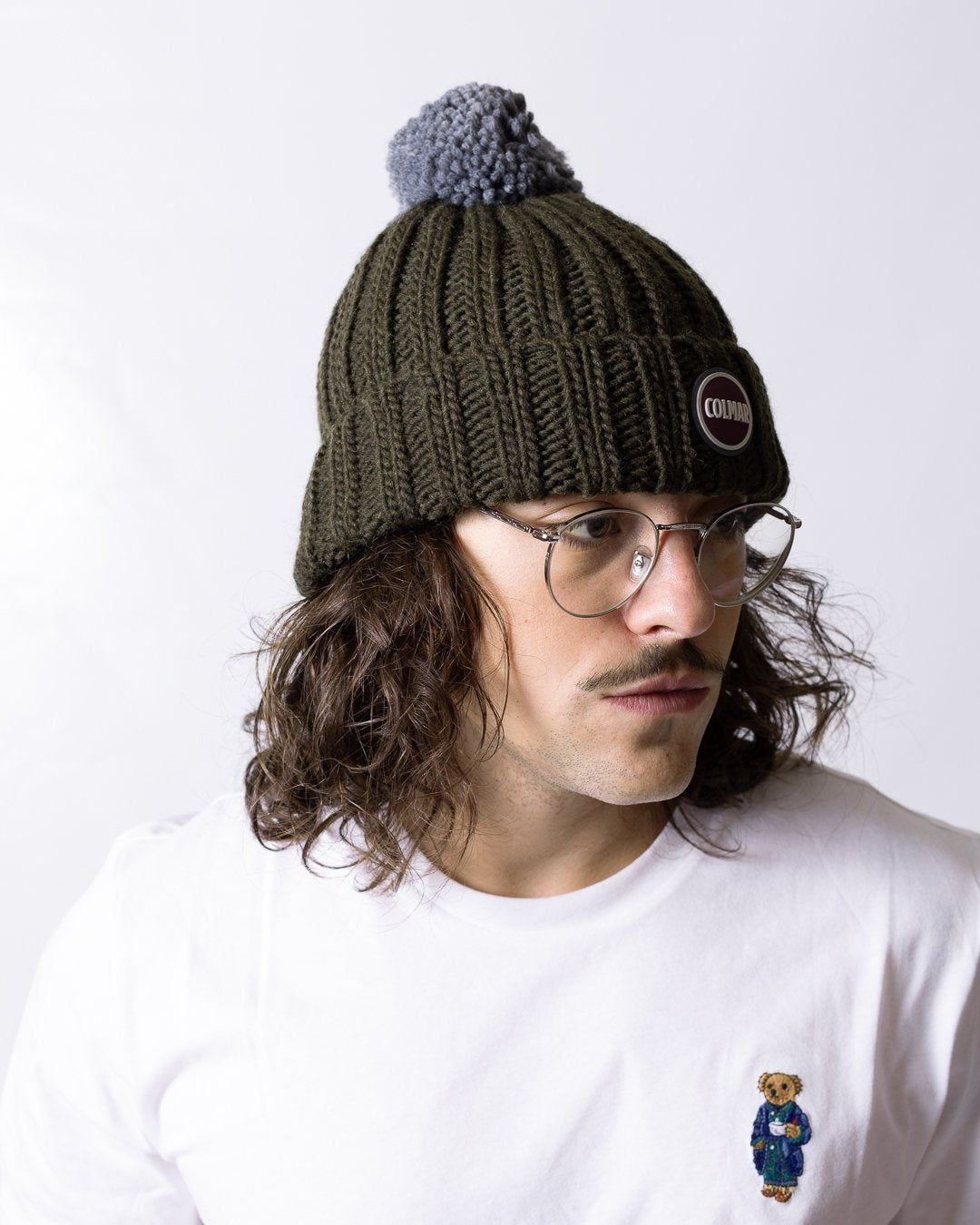 Cappello Colmar in costina con pompon