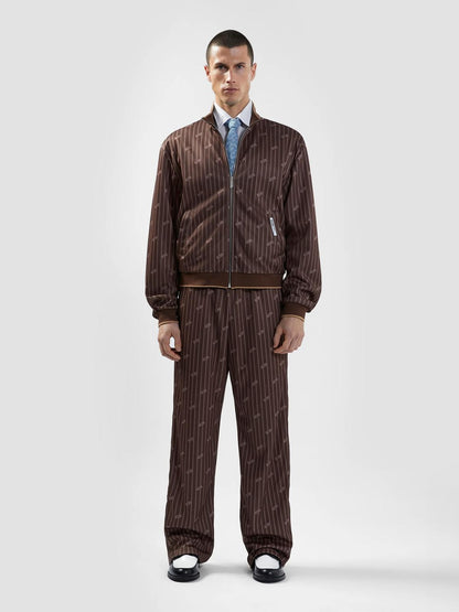 Felpa GCDS fullzip in acetato con logo all-over uomo