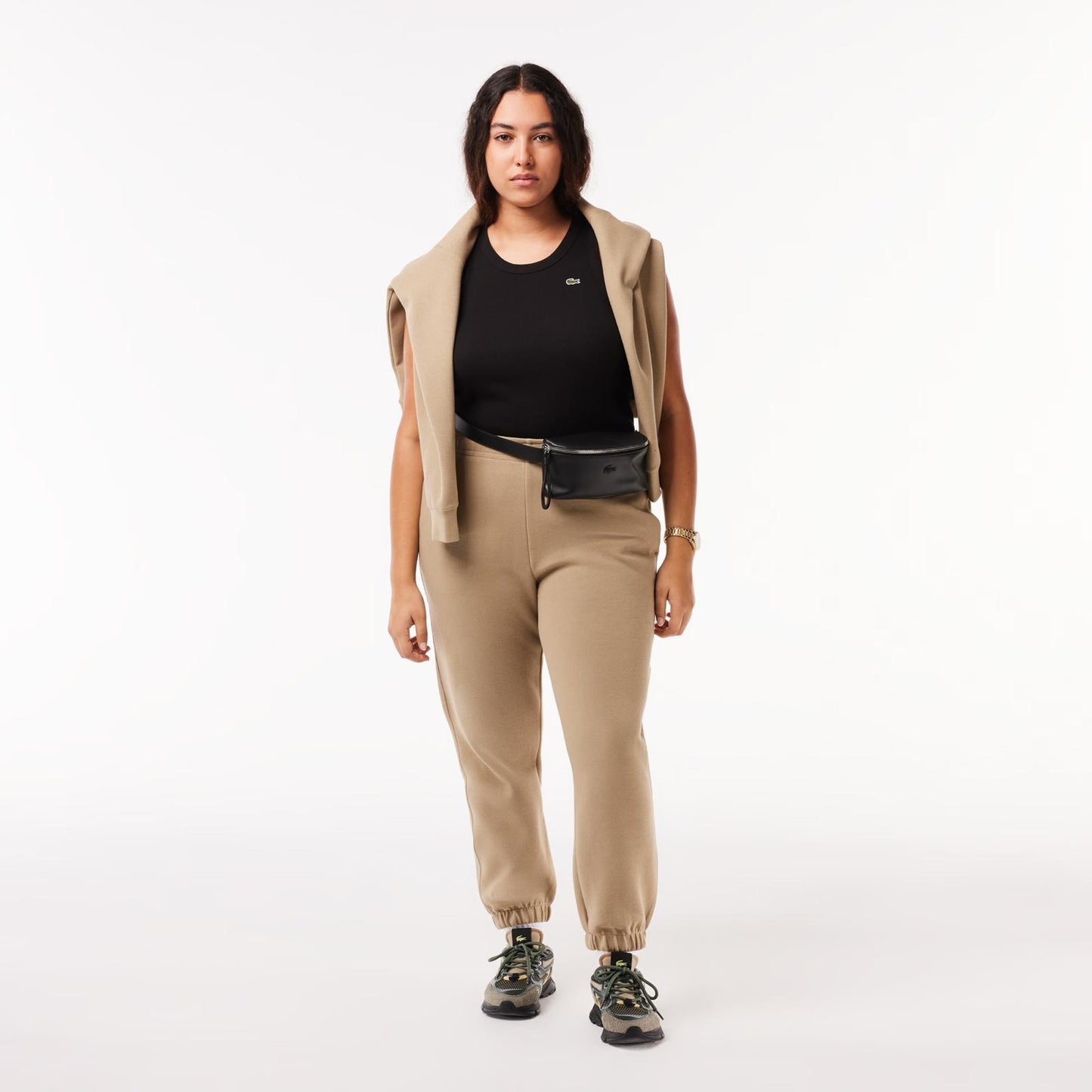 Canotta Lacoste in costina logo classic donna