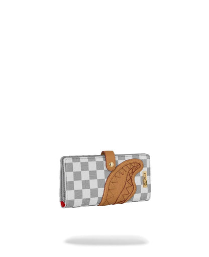 Portafoglio Sprayground bianco EMBOSSED CREAM CHECK SINGLE FOLD WALLET