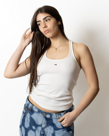Top Tommy Jeans slim in costina donna
