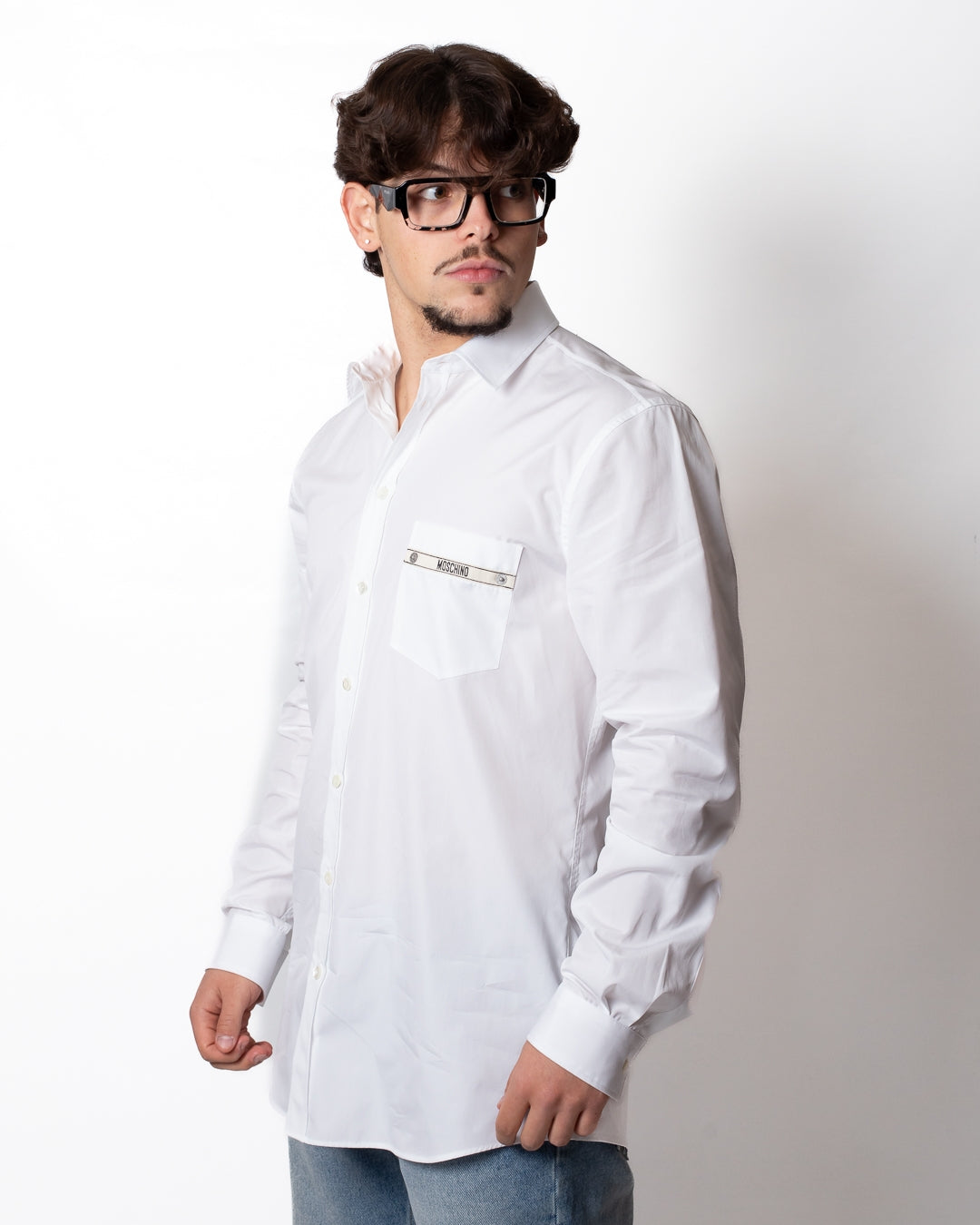 Camicia Moschino con taschino logato