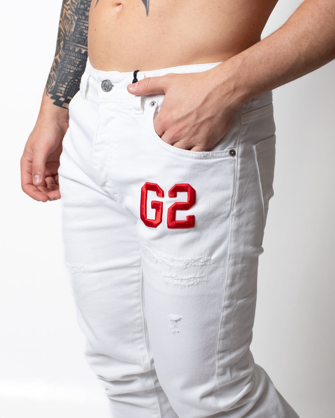 Jeans G2Firenze "White Bull" slim uomo