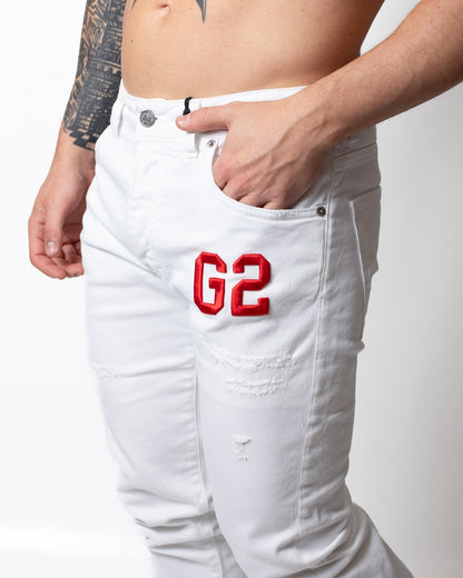 Jeans G2Firenze "White Bull" slim uomo