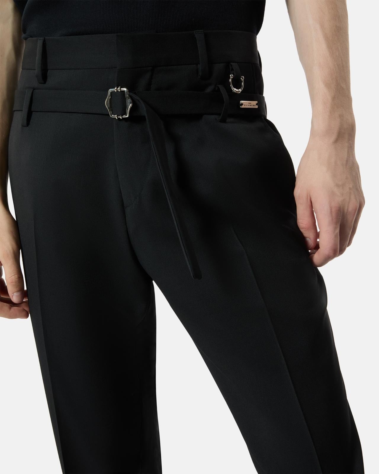 Pantalone John Richmond chino in lana con cinta uomo