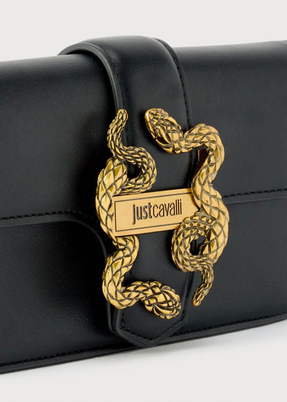 Borsa Just Cavalli a tracolla logo oro snakes donna