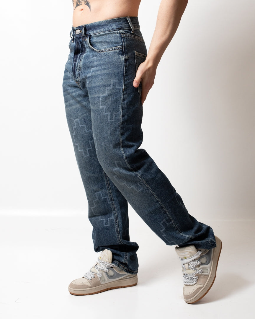 Jeans Marcelo Burlon straight "Logomania" uomo