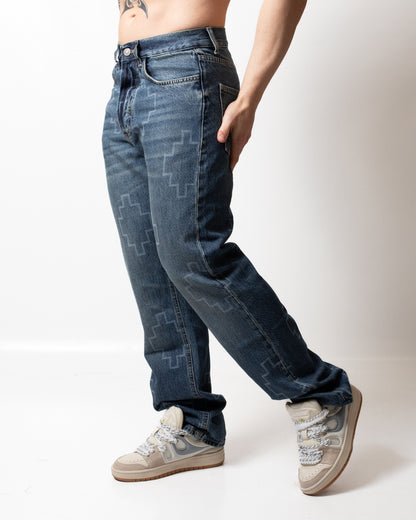 Jeans Marcelo Burlon straight "Logomania" uomo