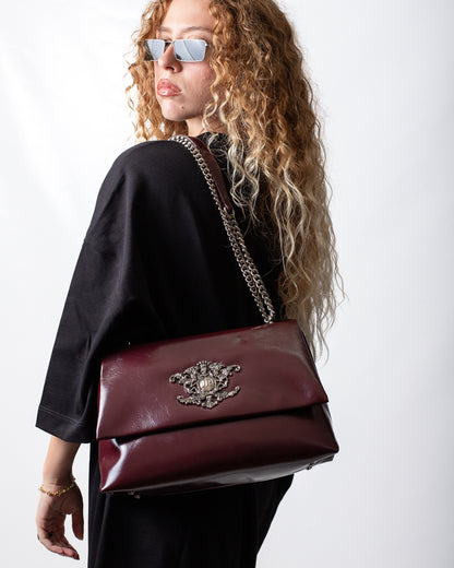 Borsa John Richmond "Shoulder Bag" in ecopelle verniciata donna