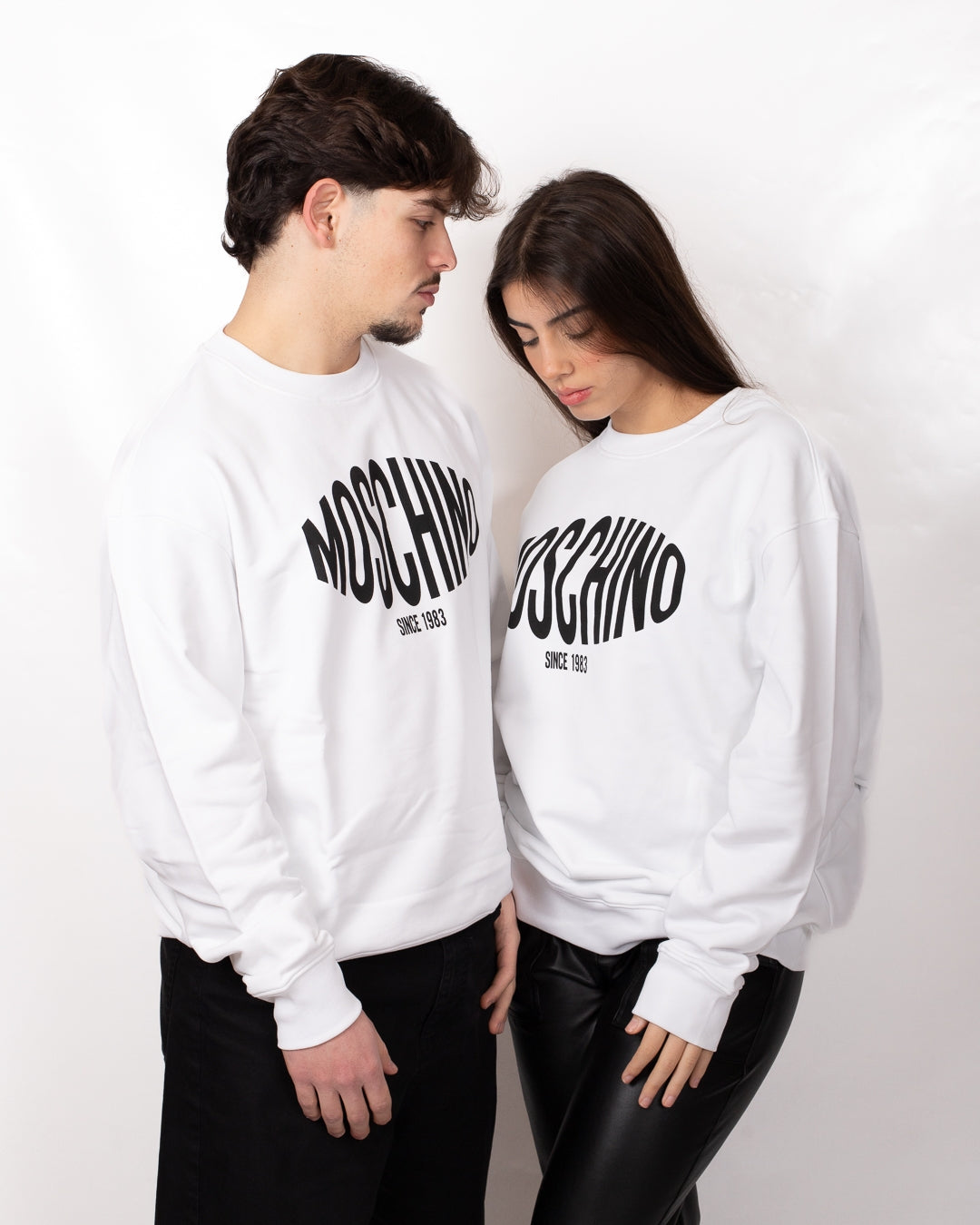 Felpa Moschino girocollo stampata 