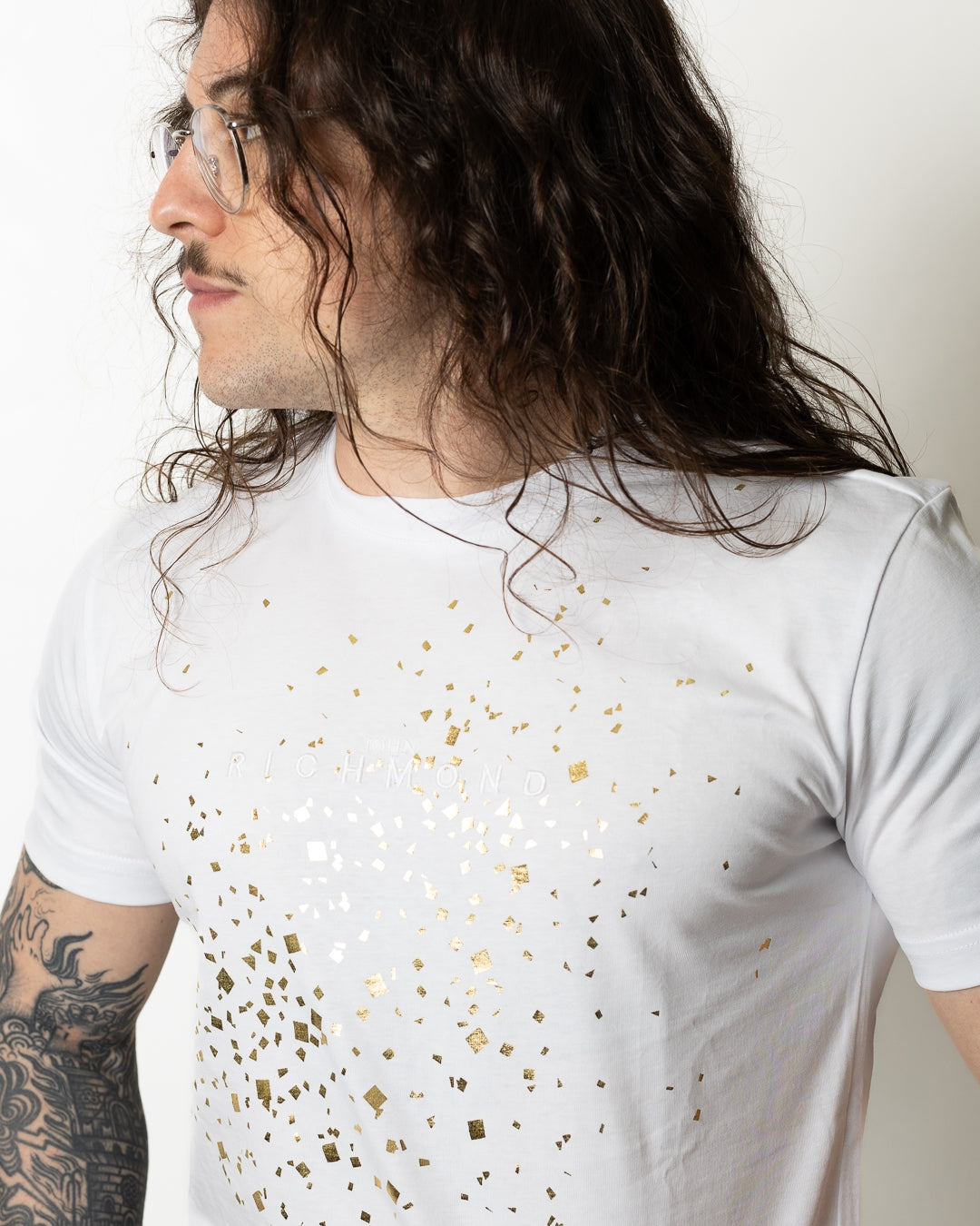 T-Shirt John Richmond con ricamo e stampa uomo