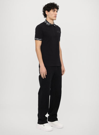 Polo Versace Jeans Couture con colletto logato e zip uomo
