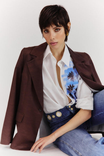Giacca blazer Nenette fluida monopetto donna