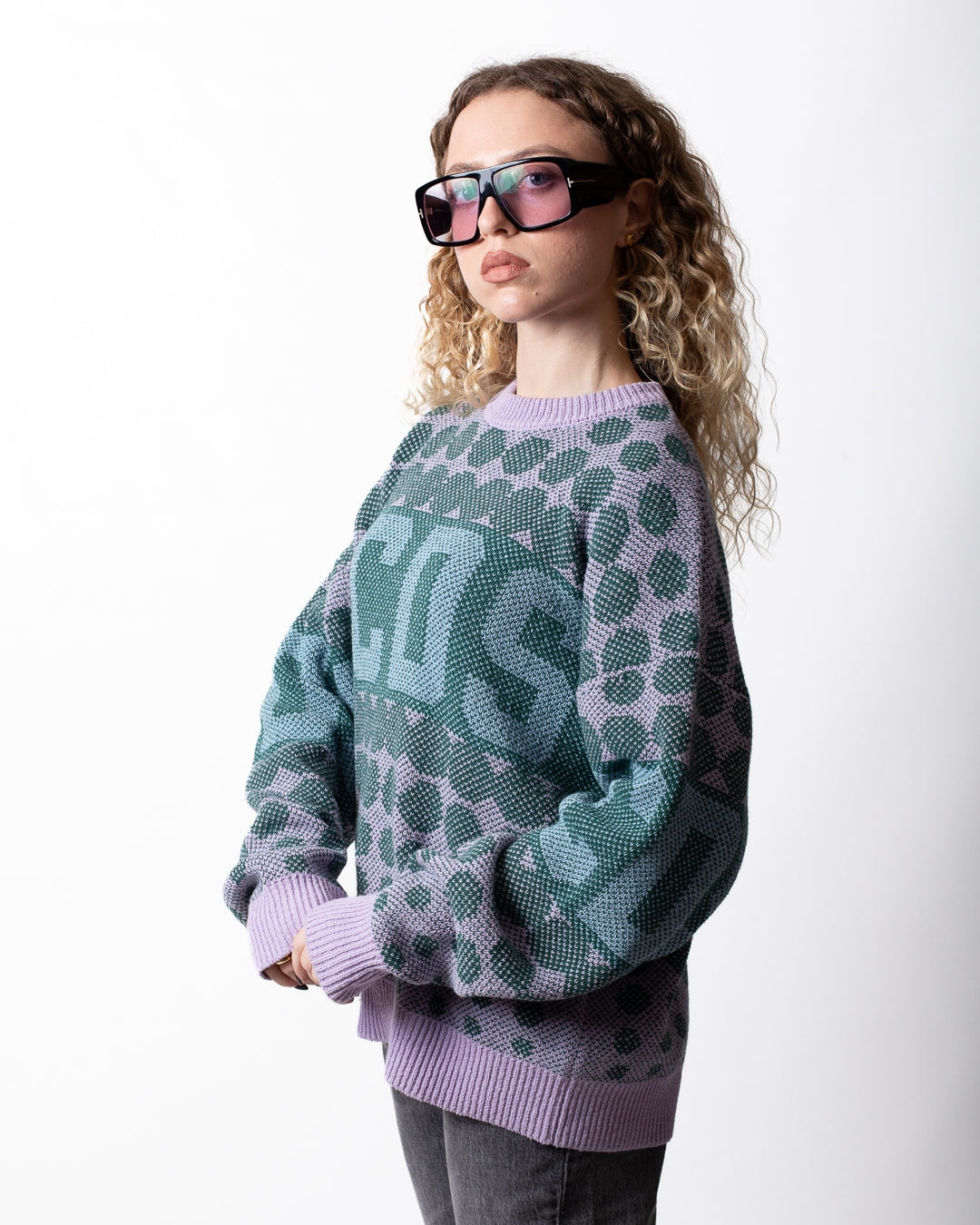 Maglia GCDS girocollo con fantasia uomo