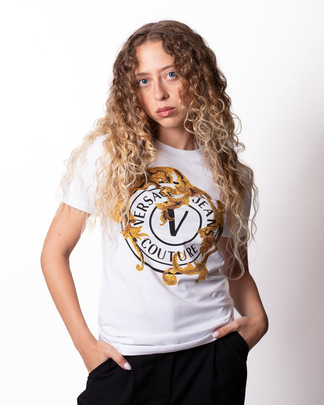 T-Shirt Versace Jeans Couture "V-Emblem Baroque" donna