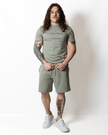 Short Calvin Klein in felpa con logo in rilievo uomo