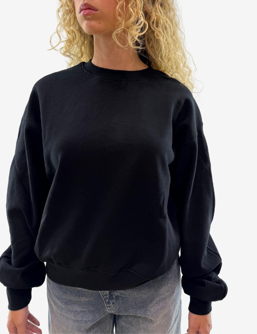 Felpa Disclaimer girocollo con logo e orso sul retro donna