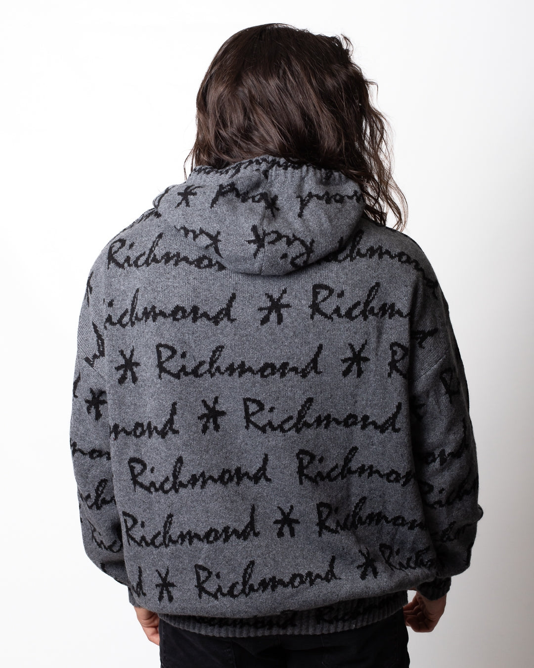 Maglia Richmond X con cappuccio e logo all-over uomo